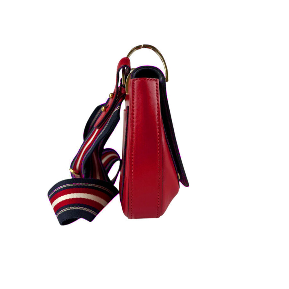 Prada gold canvas Navy white Blue red leather shoulder bag - Picture 1 of 4
